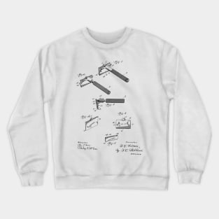 Safety Razor Vintage Patent Hand Drawing Crewneck Sweatshirt